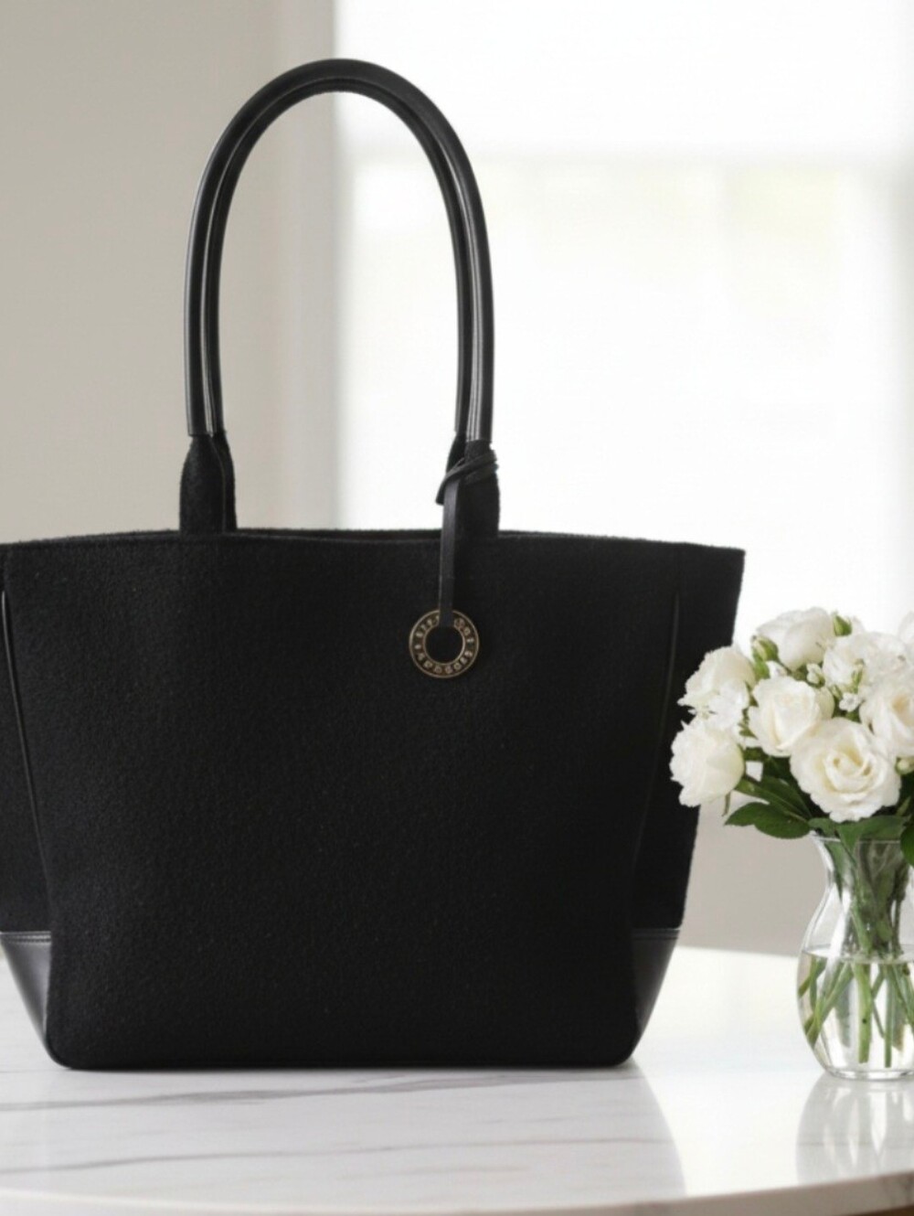 Givenchy Black Tote with Gold Charm